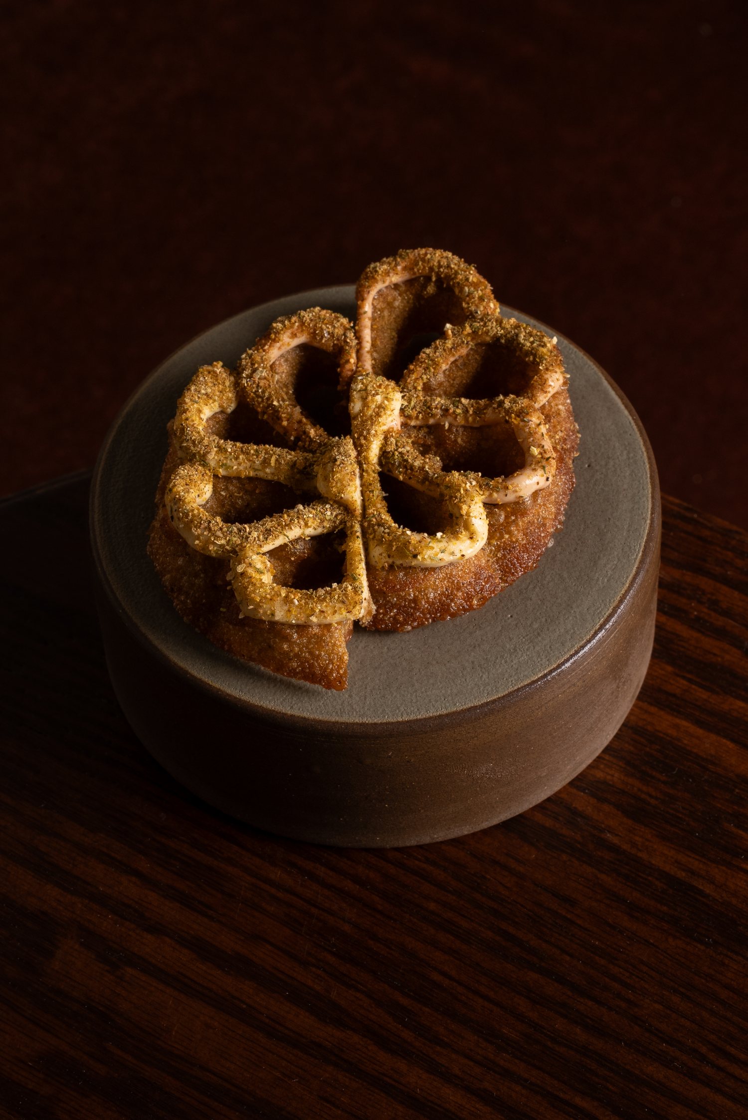 Spring opening bite — bread rosette with cultured butter at Cynthia
