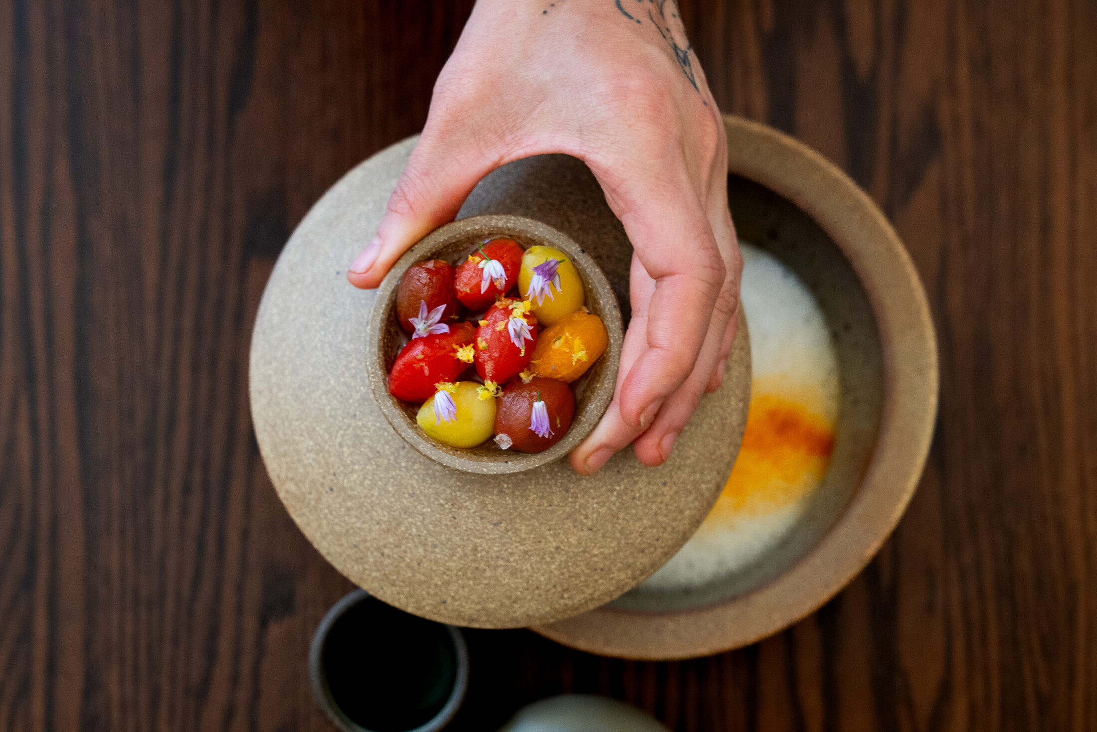 Heirloom tomatoes from the summer tasting menu at Cynthia
